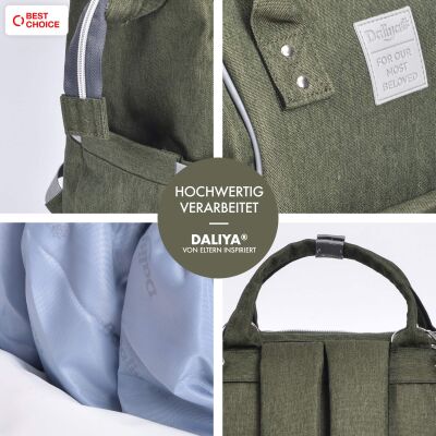 Daliya® PAKMI Wickelrucksack mit Zubehör (Olivgrün)