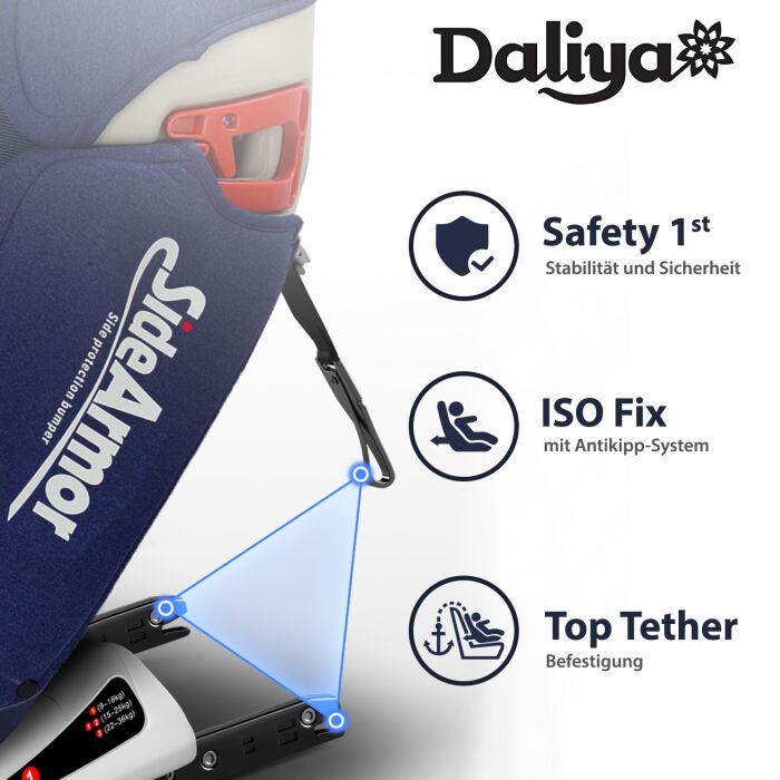 SITORINO Kindersitz mit Isofix (ein Daliya&reg; refurbished Produkt Blau)