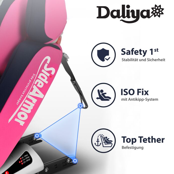 SITORINO Kindersitz mit Isofix (ein Daliya&reg; refurbished Produkt Pink)