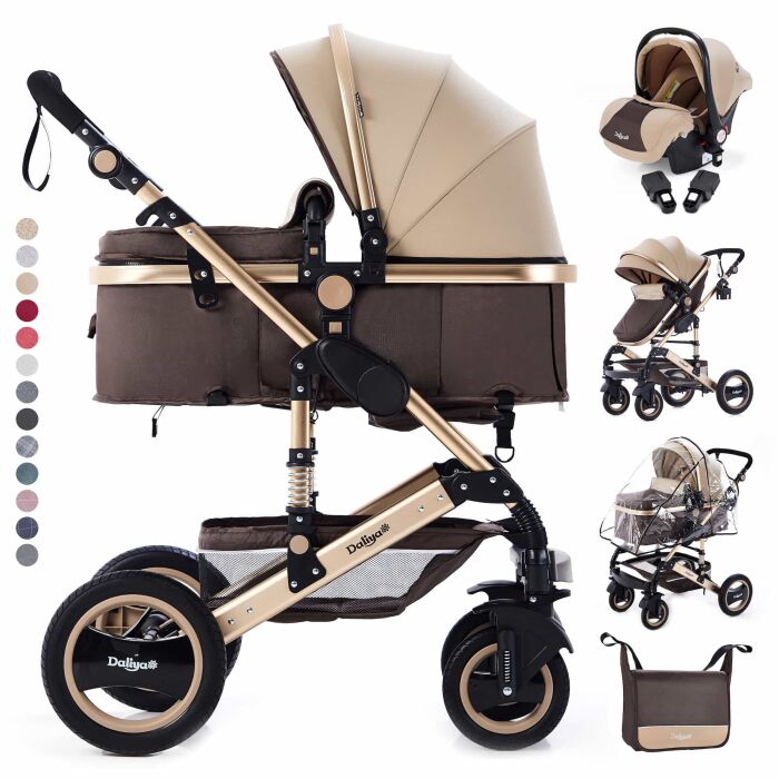 BAMBIMO Kinderwagen 3in1 (ein Daliya&reg; refurbished Produkt Braun - Gold)