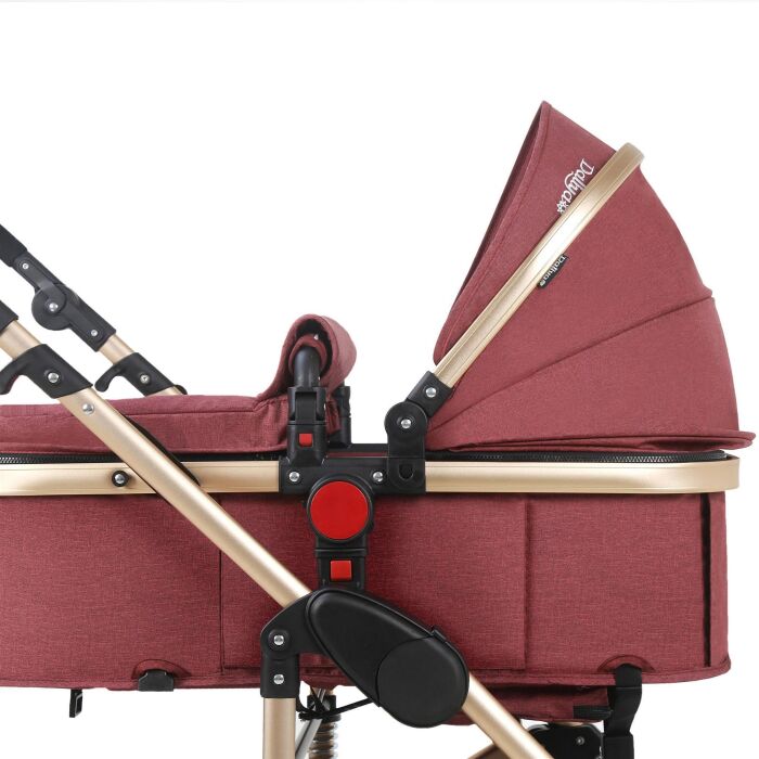BAMBIMO Kinderwagen 3in1 (ein Daliya® refurbished Produkt Elegance-Rot)