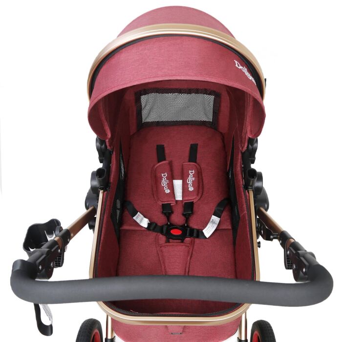 BAMBIMO Kinderwagen 3in1 (ein Daliya® refurbished Produkt Elegance-Rot)