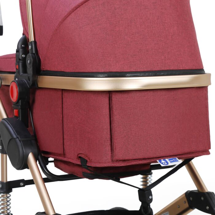 BAMBIMO Kinderwagen 3in1 (ein Daliya® refurbished Produkt Elegance-Rot)
