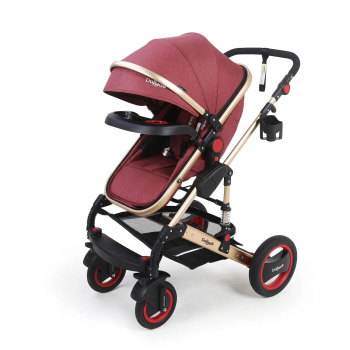BAMBIMO Kinderwagen 3in1 (ein Daliya® refurbished Produkt Elegance-Rot)