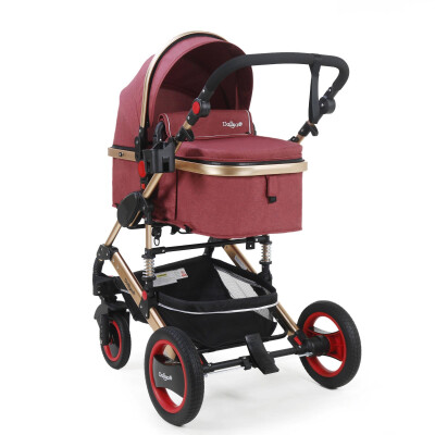 BAMBIMO Kinderwagen 3in1 (ein Daliya® refurbished Produkt Elegance-Rot)