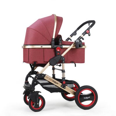 BAMBIMO Kinderwagen 3in1 (ein Daliya® refurbished Produkt Elegance-Rot)