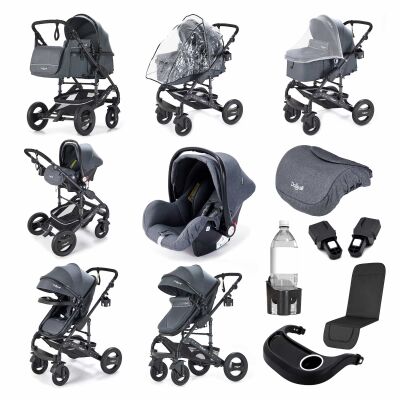 BAMBIMO Kinderwagen 3in1 (ein Daliya® refurbished Produkt Dunkel-Grau)