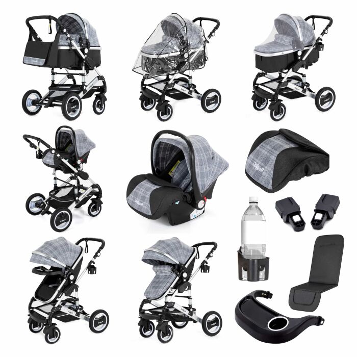 BAMBIMO Kinderwagen 3in1 (ein Daliya&reg; refurbished Produkt Grau-Muster)