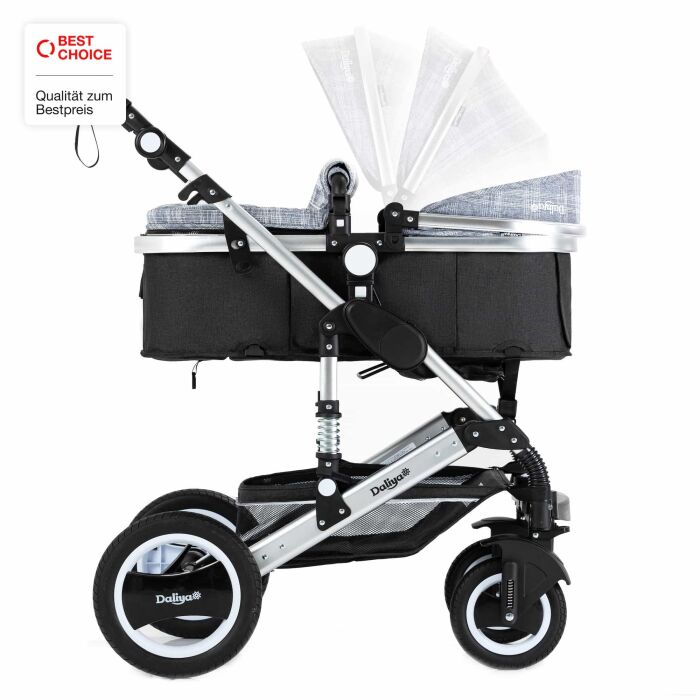 BAMBIMO Kinderwagen 3in1 (ein Daliya&reg; refurbished Produkt Grau-Muster)