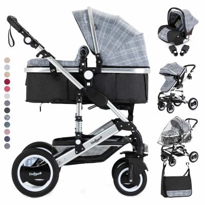 BAMBIMO Kinderwagen 3in1 (ein Daliya&reg; refurbished Produkt Grau-Muster)