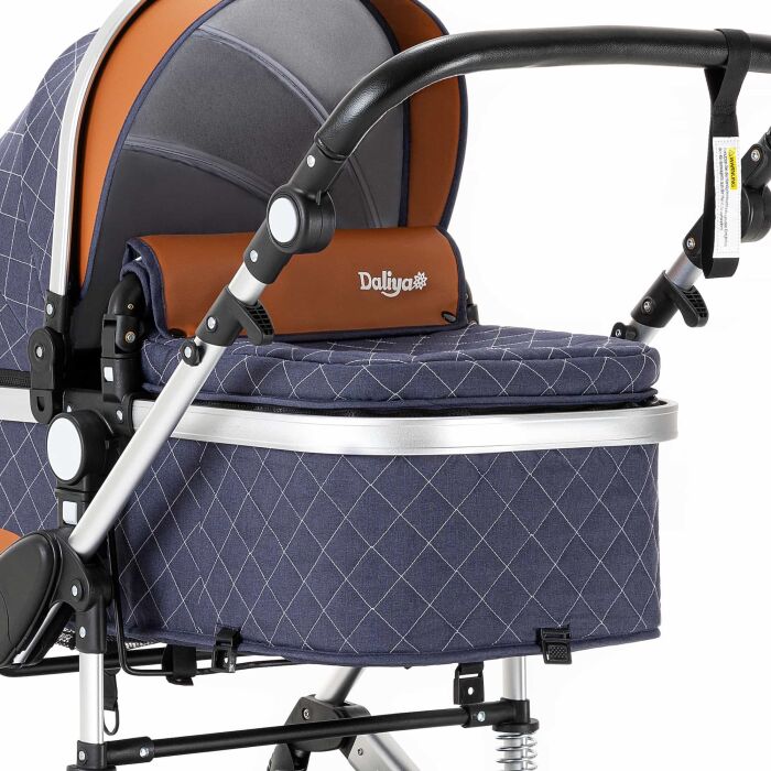 BAMBIMO Kinderwagen 3in1 (ein Daliya&reg; refurbished Produkt Blau mit Wei&szlig;)