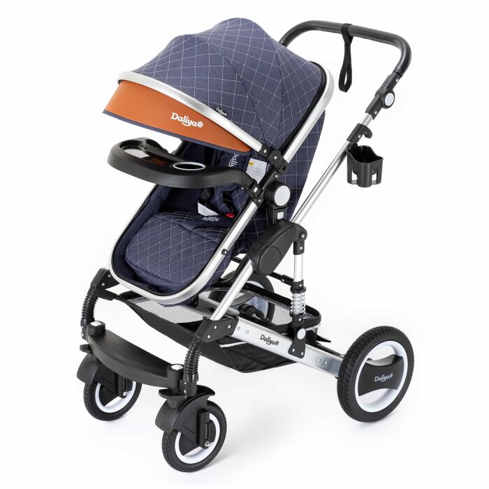 BAMBIMO Kinderwagen 3in1 (ein Daliya® refurbished Produkt Blau mit Weiß)