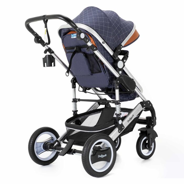 BAMBIMO Kinderwagen 3in1 (ein Daliya&reg; refurbished Produkt Blau mit Wei&szlig;)