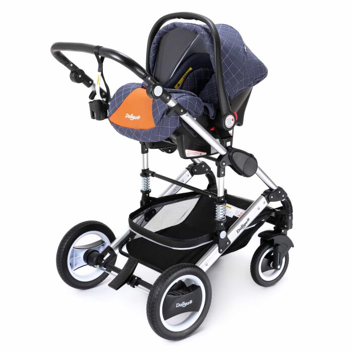 BAMBIMO Kinderwagen 3in1 (ein Daliya&reg; refurbished Produkt Blau mit Wei&szlig;)