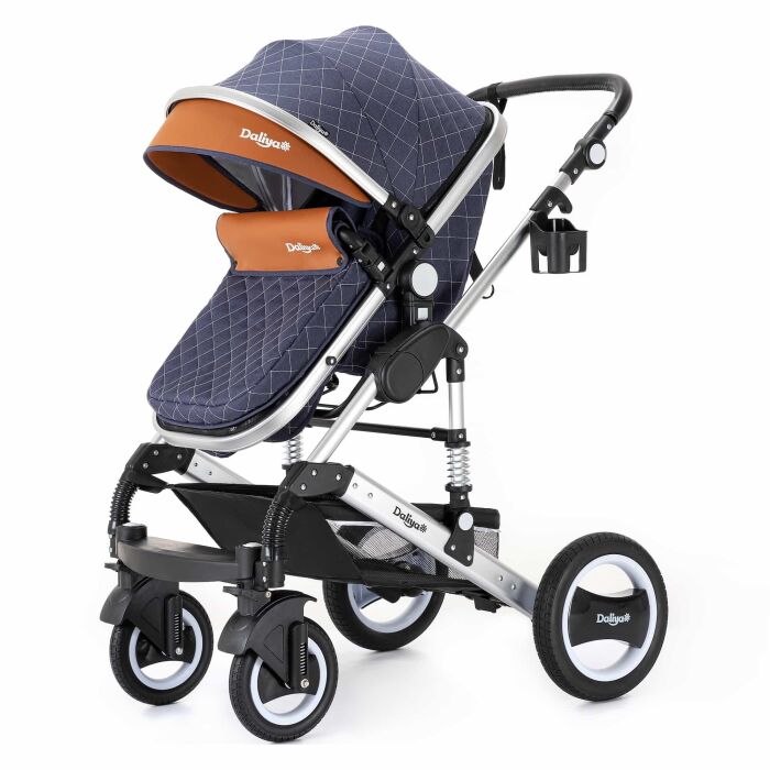 BAMBIMO Kinderwagen 3in1 (ein Daliya&reg; refurbished Produkt Blau mit Wei&szlig;)