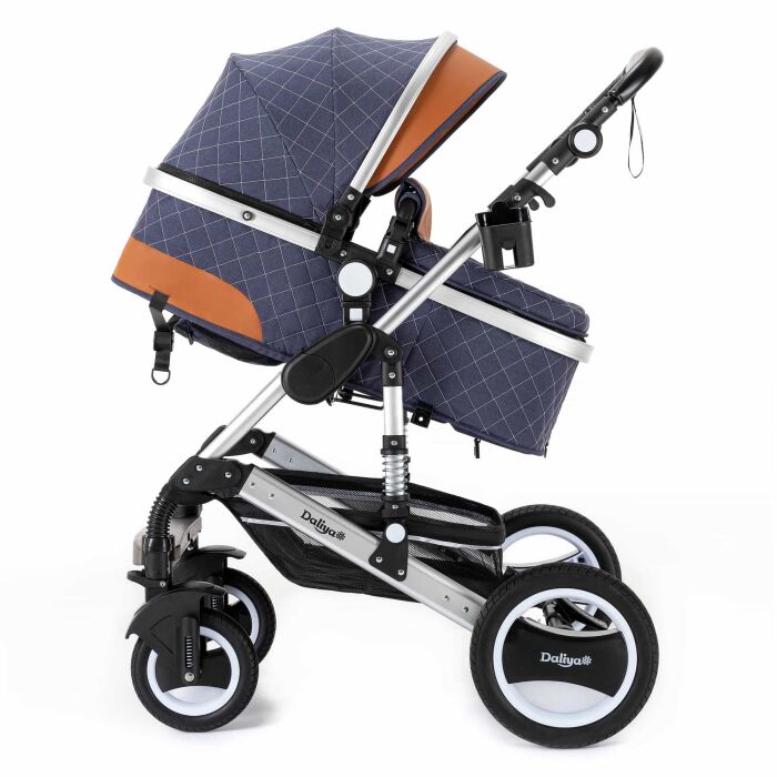 BAMBIMO Kinderwagen 3in1 (ein Daliya&reg; refurbished Produkt Blau mit Wei&szlig;)