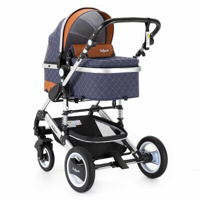 BAMBIMO Kinderwagen 3in1 (ein Daliya® refurbished Produkt Blau mit Weiß)