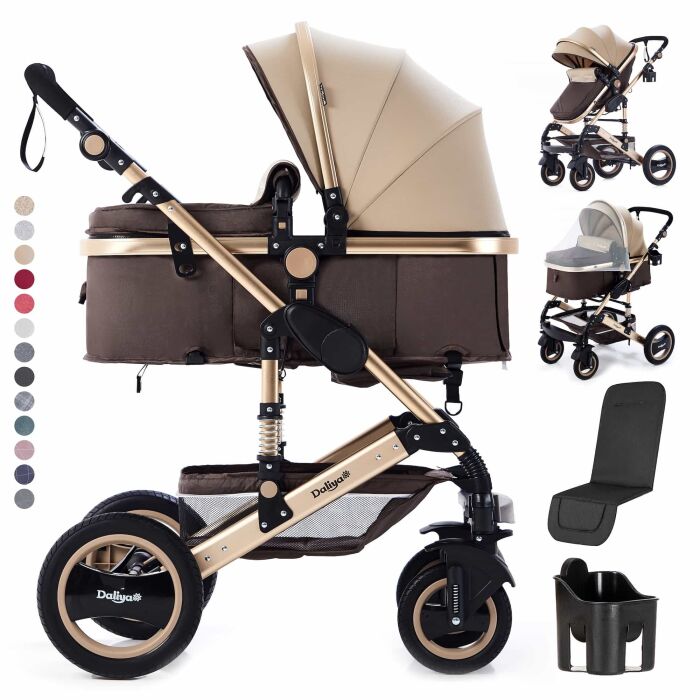 BAMBIMO Kinderwagen 2in1 (ein Daliya&reg; refurbished Produkt Braun - Gold)