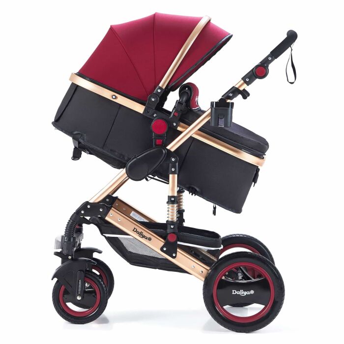 BAMBIMO Kinderwagen 2in1 (ein Daliya® refurbished Produkt Bordeaux-Rot)