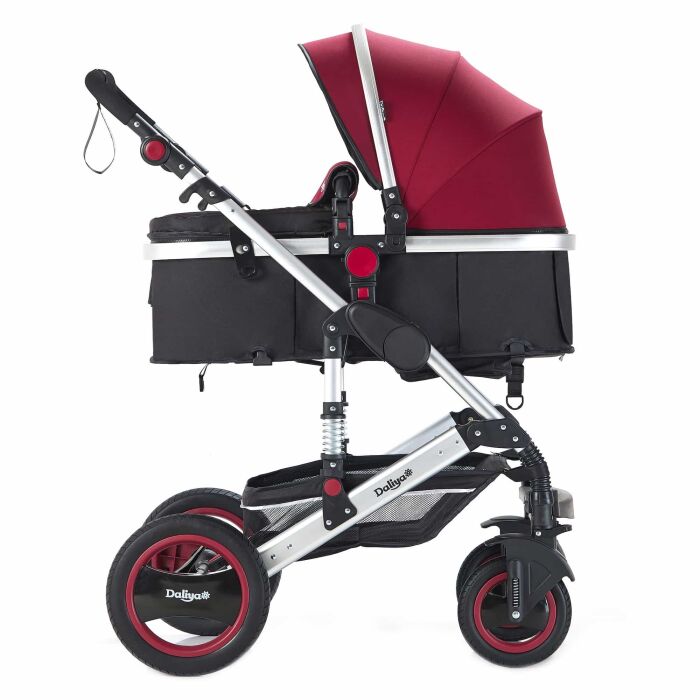 BAMBIMO Kinderwagen 2in1 (ein Daliya® refurbished Produkt Bordeaux-Rot-Silber)