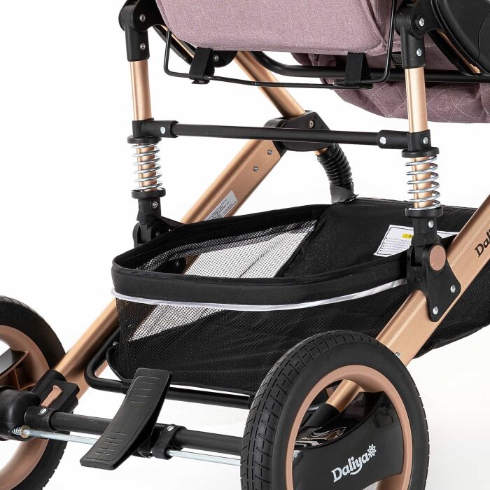 BAMBIMO Kinderwagen 2in1 (ein Daliya® refurbished Produkt Khaki mit Weiß)