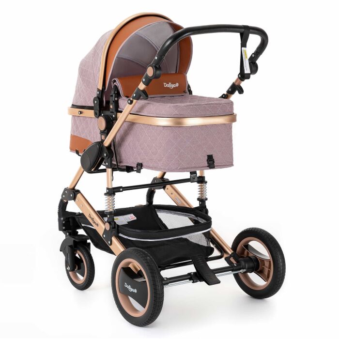 BAMBIMO Kinderwagen 2in1 (ein Daliya® refurbished Produkt Khaki mit Weiß)