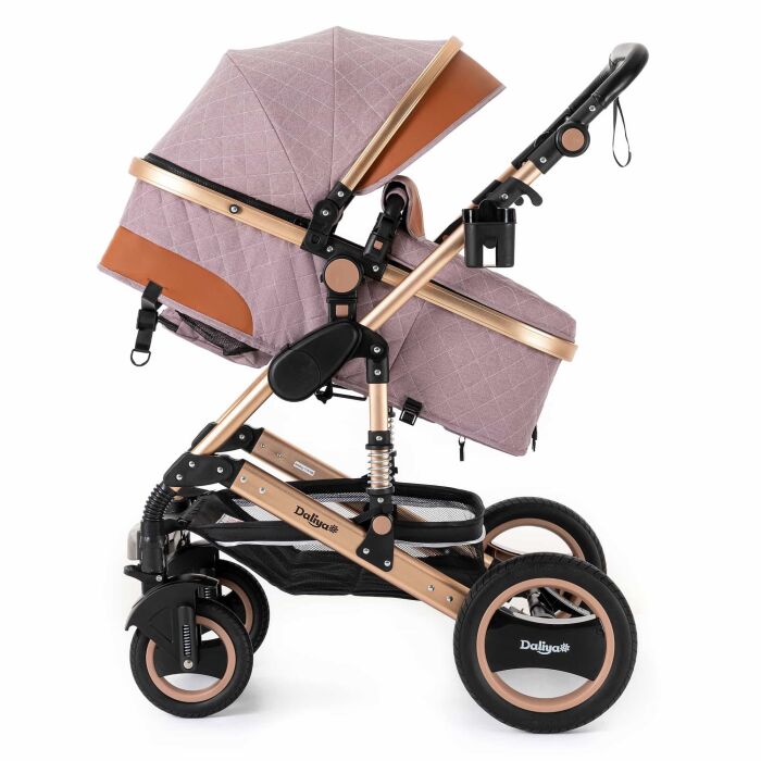 BAMBIMO Kinderwagen 2in1 (ein Daliya® refurbished Produkt Khaki mit Weiß)