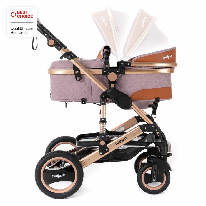 BAMBIMO Kinderwagen 2in1 (ein Daliya® refurbished Produkt Khaki mit Weiß)
