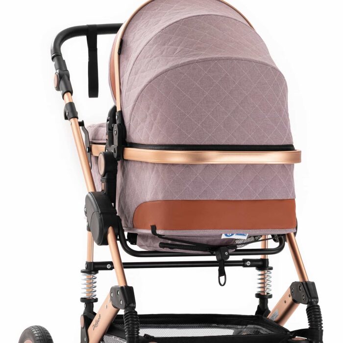 BAMBIMO Kinderwagen 2in1 (ein Daliya® refurbished Produkt Khaki mit Weiß)