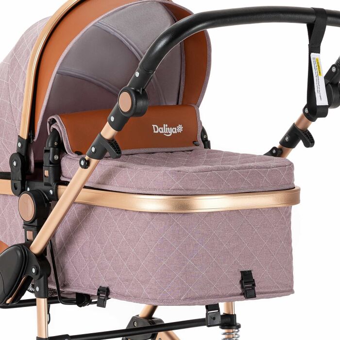 BAMBIMO Kinderwagen 2in1 (ein Daliya® refurbished Produkt Khaki mit Weiß)