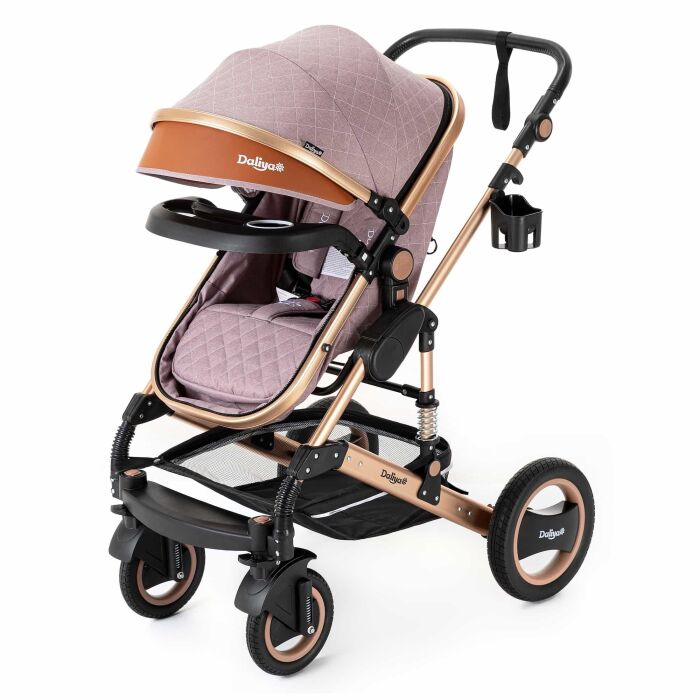 BAMBIMO Kinderwagen 2in1 (ein Daliya® refurbished Produkt Khaki mit Weiß)
