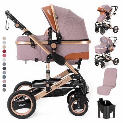 BAMBIMO Kinderwagen 2in1 (ein Daliya&reg; refurbished Produkt Khaki mit Wei&szlig;)