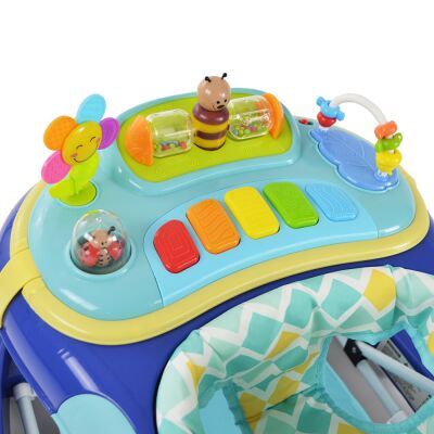 Daliya® BEBISTEP 4in1 Spiel- und Lauflernwagen (Blau)