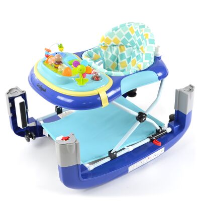 Daliya® BEBISTEP 4in1 Spiel- und Lauflernwagen (Blau)