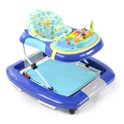 Daliya® BEBISTEP 4in1 Spiel- und Lauflernwagen (Blau)