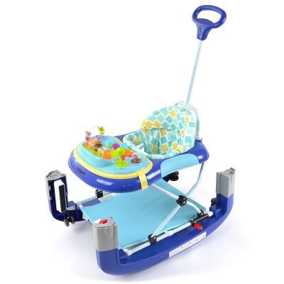 Daliya® BEBISTEP 4in1 Spiel- und Lauflernwagen (Blau)