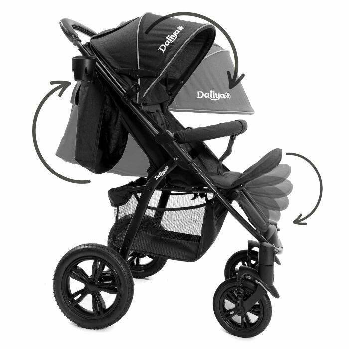 Daliya® VARIYO Buggy Kinderwagen (Schwarz)