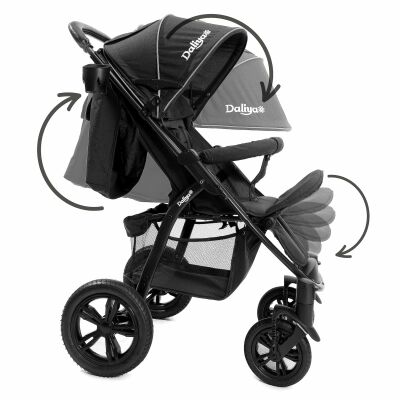 Daliya® VARIYO Buggy Kinderwagen (Schwarz)