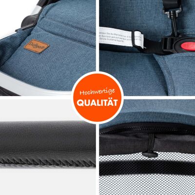 Daliya® RAPIDY Buggy Kinderwagen (Blau-Silber)