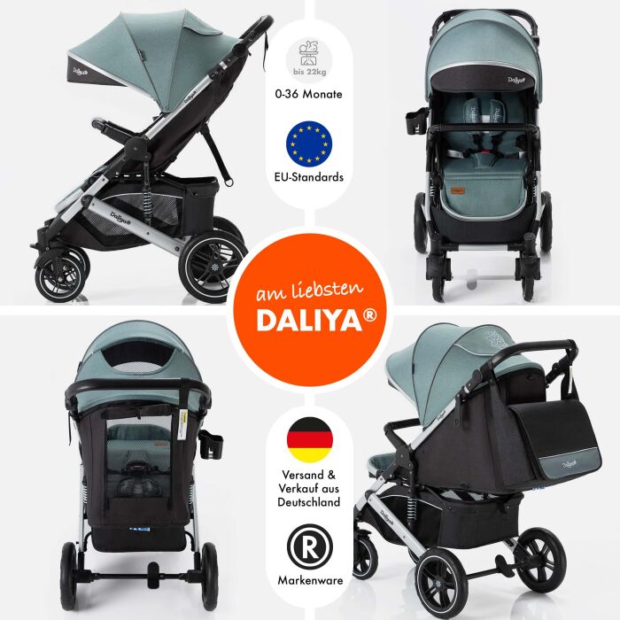 Daliya&reg; RAPIDY Buggy Kinderwagen (Gr&uuml;n-Silber)