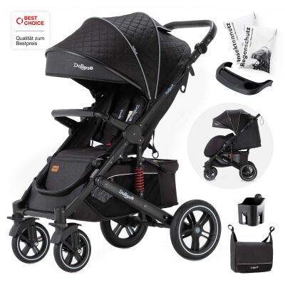 Daliya® RAPIDY Buggy Kinderwagen (Schwarz mit Muster-Schwarz)
