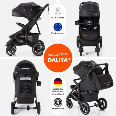 Daliya® RAPIDY Buggy Kinderwagen (Schwarz mit Muster-Schwarz)