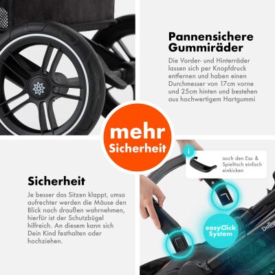 Daliya® RAPIDY Buggy Kinderwagen (Schwarz mit Muster-Schwarz)