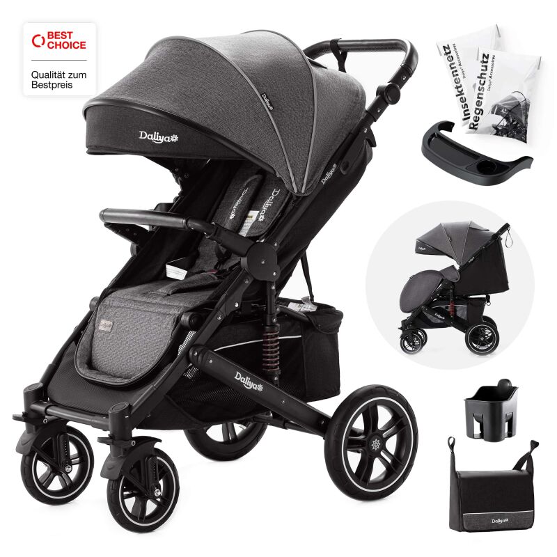 Daliya® RAPIDY Buggy Kinderwagen (Dunkelgrau-Schwarz)