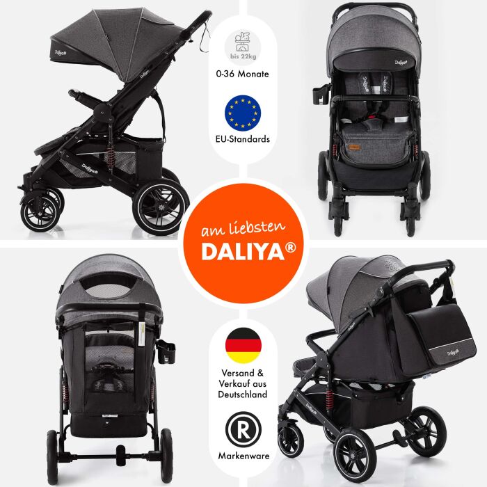 Daliya&reg; RAPIDY Buggy Kinderwagen (Dunkelgrau-Schwarz)