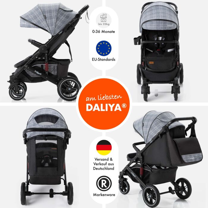 Daliya&reg; RAPIDY Buggy Kinderwagen (Grau mit Muster-Schwarz)