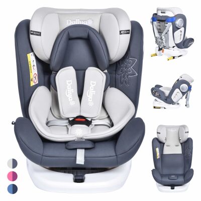 Daliya® Sedion Kinderautositz Isofix SIP 360° 0-36KG Gruppe 0+ / I / II / III - Grau
