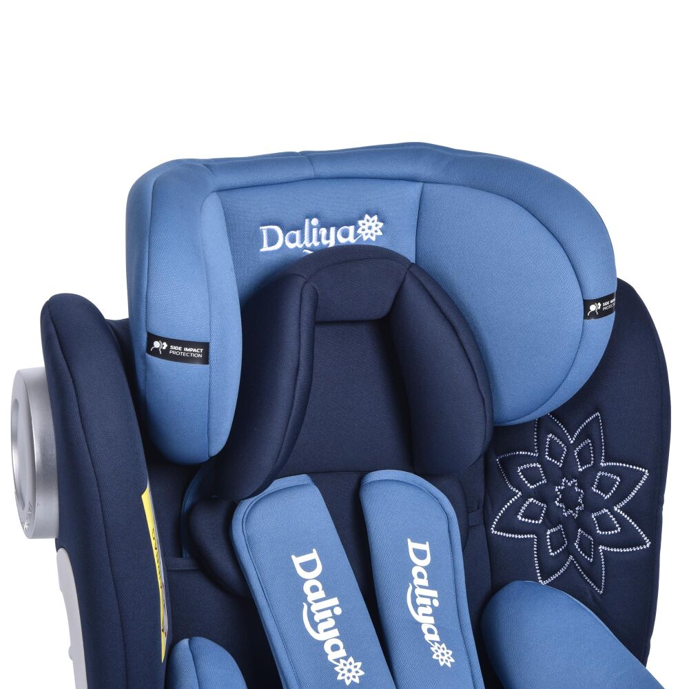 Daliya® Kindersitz ROTAZIONE 0-36 KG mit Isofix, Seitenaufprallschutz  (SIP), Top Tether, 360° Drehung, 5 Punkt Gurt, Getränkehalter,  Sonnenverdeck, Gruppe 0+ / I/II/III (Rosa)