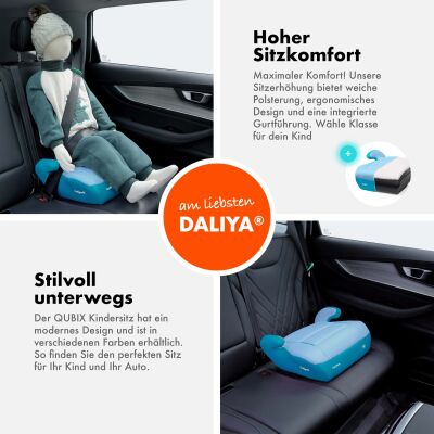 Daliya® QUBIX Kindersitzerhöhung I-Size (Blau - Hellblau)