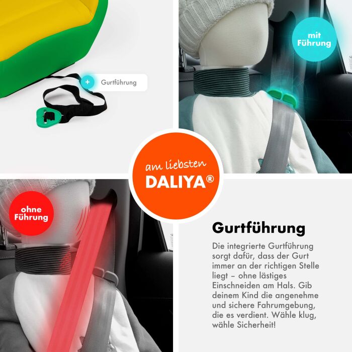 Daliya&reg; QUBIX Kindersitzerh&ouml;hung I-Size (Gr&uuml;n - Gelb)